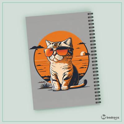 دفتر یادداشت گربه عینکی نارنجی