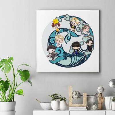 تابلو کنواس مربع (بوم) BTS Wave
