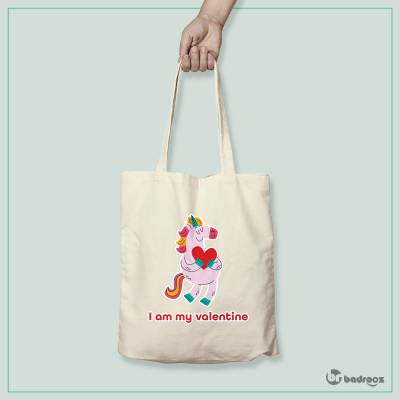 کیف خرید کتان (توت بگ) I Am My Valentine