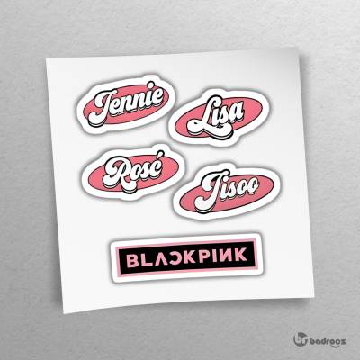 پک استیکر  طرح اسامی گروه بلک پینک| BLACKPINK