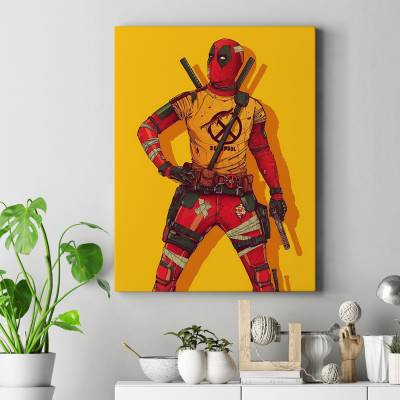 تابلو کنواس (بوم) ددپول خفن با پس زمینه زرد