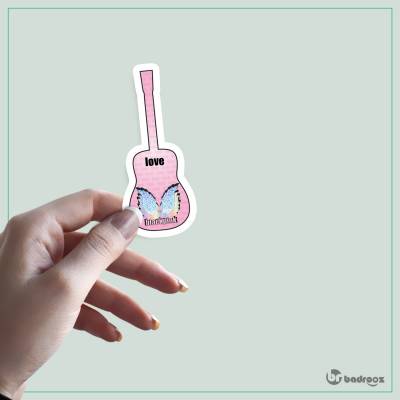 استیکر و برچسب گیتار صورتی 2