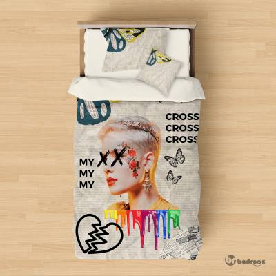 روتختی یک نفره هالزی طرح پروانه روزنامه ای