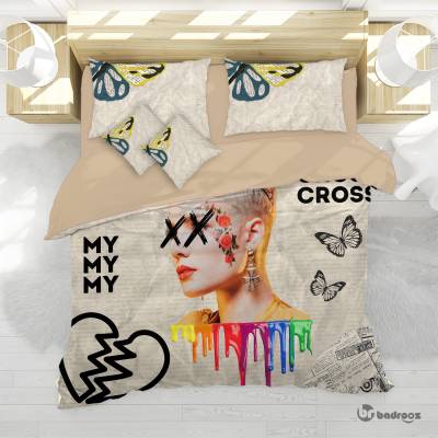 روتختی دو نفره هالزی طرح پروانه روزنامه ای باز