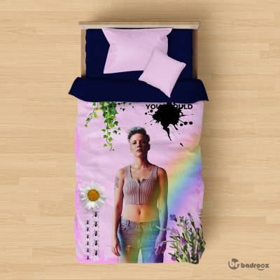 روتختی یک نفره طرح هالزی رنگین کمان و قطره جوهر