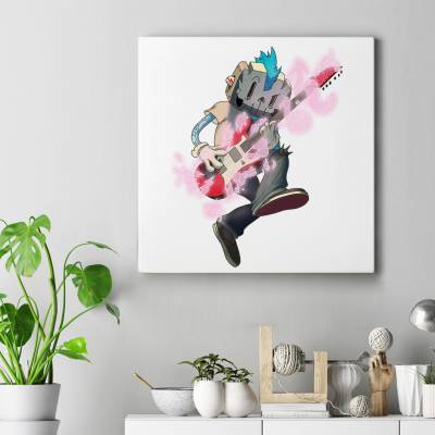 تابلو کنواس مربع (بوم) guitar boy