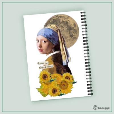 دفتر یادداشت دختری با گوشواره مروارید girl with a pearl earing 