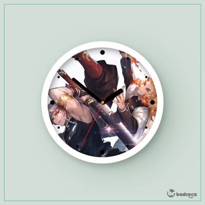 ساعت دیواری  طرح انیمه شیطان کش| DEMON SLAYER