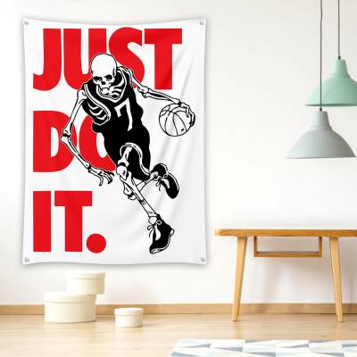 دراپ بنر طرح اسکلت بسکتبالیست JUST DO IT