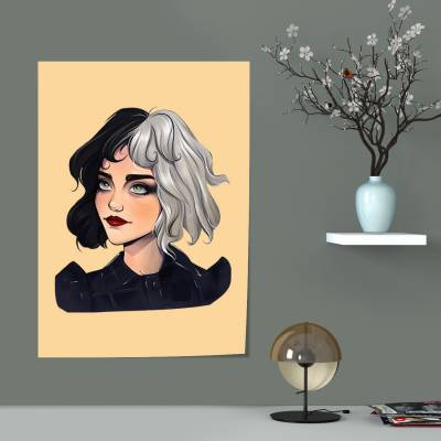 پوستر سیلک طرح کروئلا (Cruella) کد-01