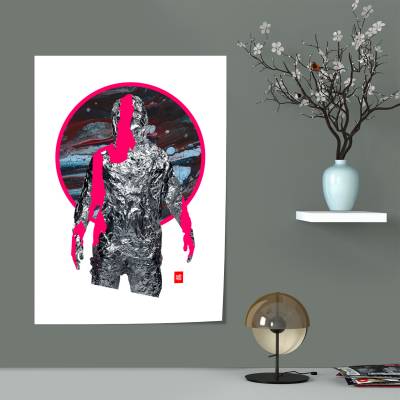 پوستر سیلک کلاژ دیجیتال سورئال مینیمال (مدل N_KEE)