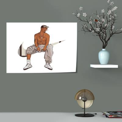 پوستر سیلک طرح توپاک شکور (Tupac Shakur)