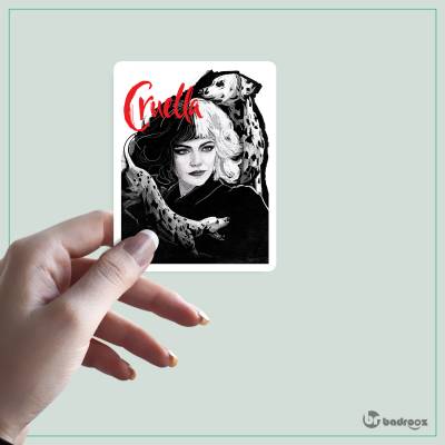 استیکر و برچسب طرح کروئلا (Cruella) کد-02
