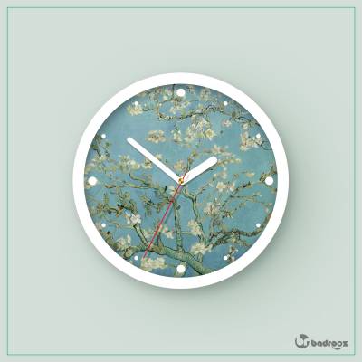 ساعت دیواری  شکوفه های بادام almond blossoms ونگوگ 