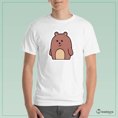 تی شرت مردانه خرس قهوه‌ای