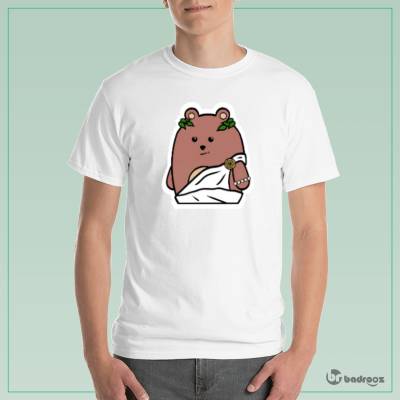 تی شرت مردانه خرس قهوه‌ای رومی