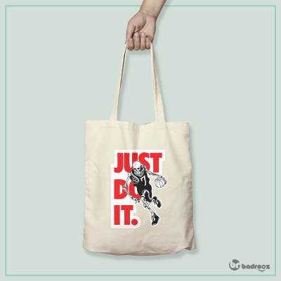 کیف خرید کتان (توت بگ) طرح اسکلت بسکتبالیست JUST DO IT
