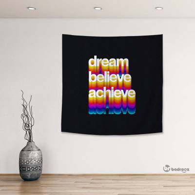 بک دراپ مربع dream, believe, achieve
