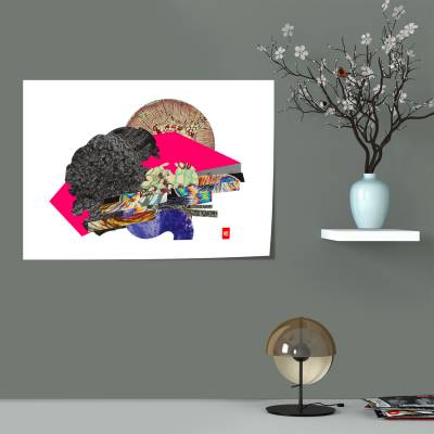 پوستر سیلک کلاژ دیجیتال سورئال مینیمال (مدل AURORIA)
