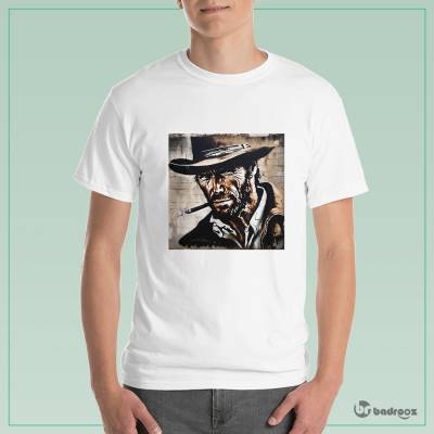 تی شرت مردانه دیوارنگاری(Graffiti) Clint Eastwood