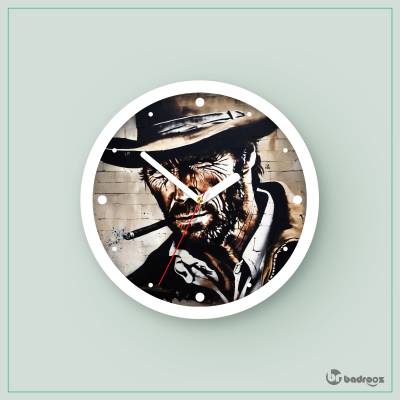 ساعت دیواری  دیوارنگاری(Graffiti) Clint Eastwood