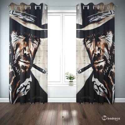 پرده پانچ دیوارنگاری(Graffiti) Clint Eastwood