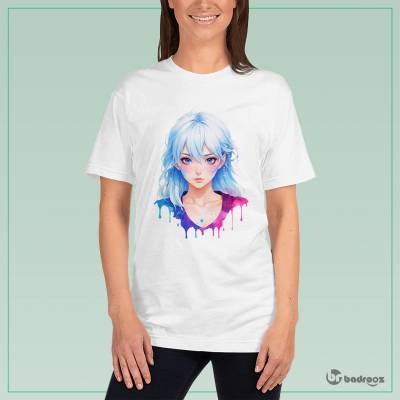 تی شرت زنانه Blue Haired Girl