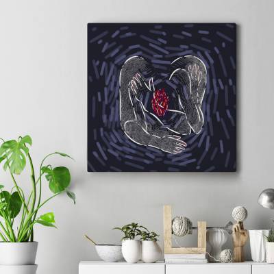 تابلو کنواس مربع (بوم) Soulmate