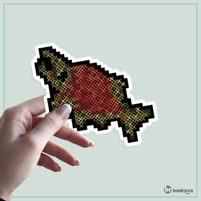 استیکر و برچسب Cross stitch salmon 2