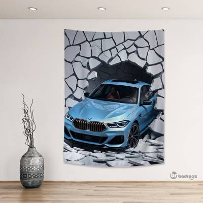 بک دراپ طرح حفره 3 بعدی و BMW
