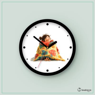 ساعت دیواری  دختر و پاییز