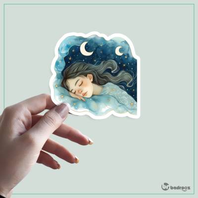 استیکر و برچسب دختر و شب پر ستاره