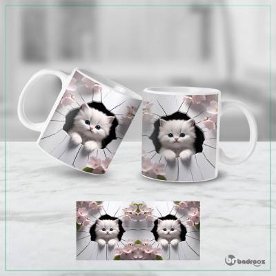 ماگ  حفره 3 بعدی و گربه ملوس 1