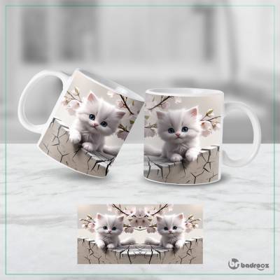 ماگ  دیوار 3 بعدی و بچه گربه ملوس