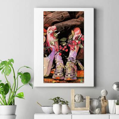 تابلو کنواس (بوم) Shoes girl