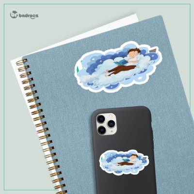 استیکر و برچسب پسرک کتابخوان