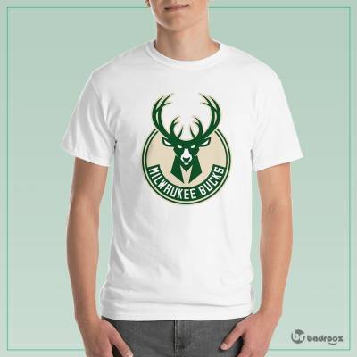 تی شرت مردانه لوگوی تیم بسکتبال میلواکی باکس Milwaukee Bucks