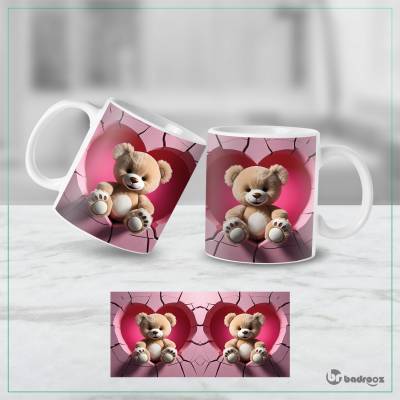 ماگ  حفره 3 بعدی قلب و تدی خرسه 1