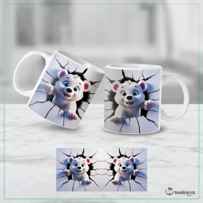 ماگ  حفره 3 بعدی-بچه خرس بازیگوش