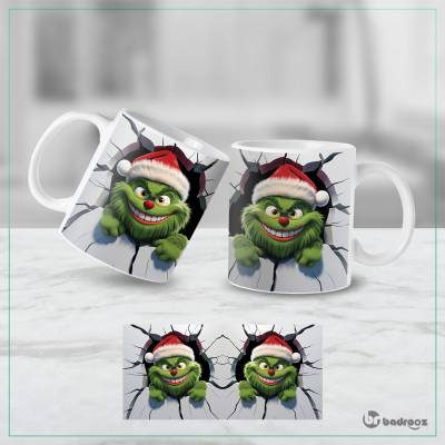 ماگ  حفره 3 بعدی-هیولای سبز کریسمس
