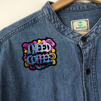 پچ حرارتی (برچسب لباس) I Need Coffee 1