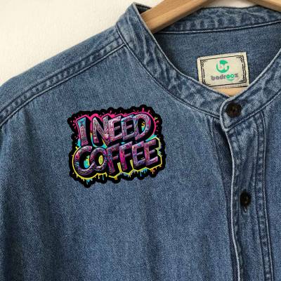 پچ حرارتی (برچسب لباس) I Need Coffee 2