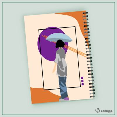 دفتر یادداشت girl with umbrella