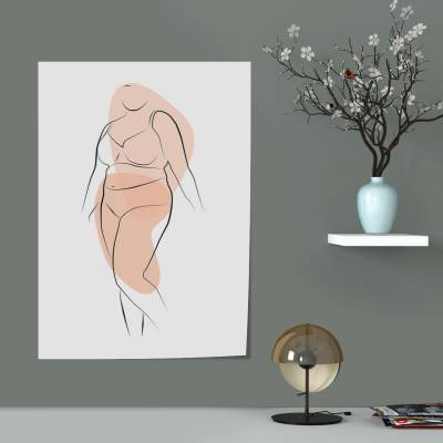 پوستر سیلک BBW (Big Beautiful Woman) Line Art