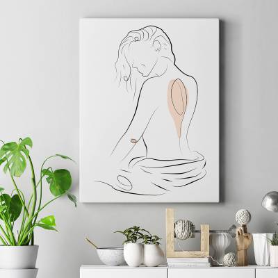 تابلو کنواس (بوم) Female Line Art