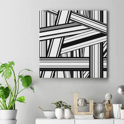 تابلو کنواس مربع (بوم) Lines Wall Art