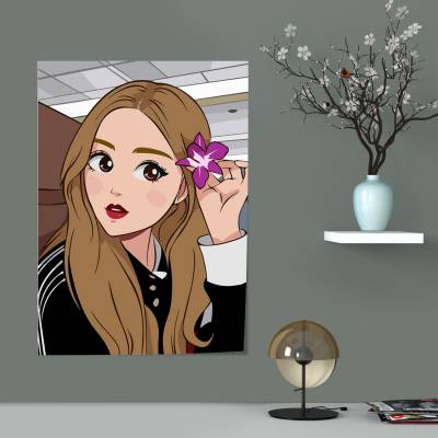پوستر سیلک طرح بلک پینک - کد : 021