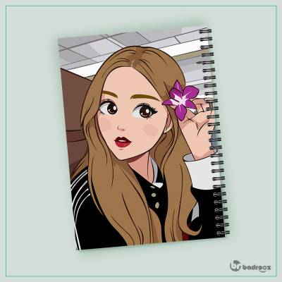 دفتر یادداشت طرح بلک پینک - کد : 021