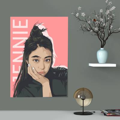 پوستر سیلک طرح بلک پینک - کد : 022
