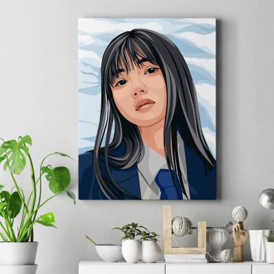 تابلو کنواس (بوم) طرح بلک پینک - کد : 025